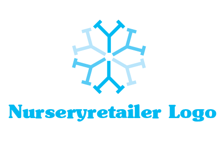 letter Y in rotation forming snowflake