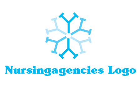 letter Y in rotation forming snowflake