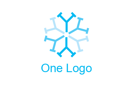 letter Y in rotation forming snowflake