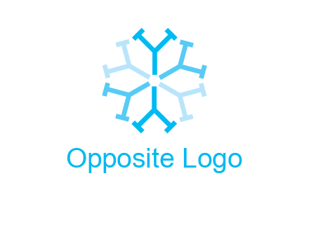 letter Y in rotation forming snowflake