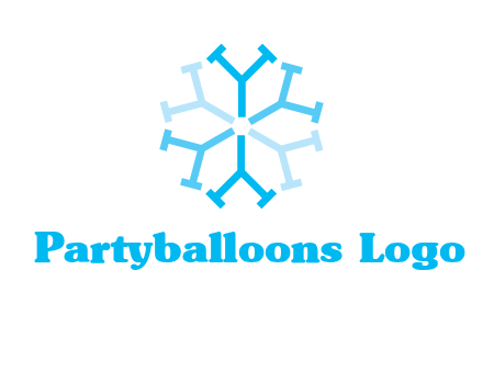 letter Y in rotation forming snowflake