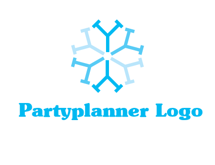 letter Y in rotation forming snowflake