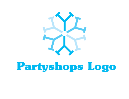 letter Y in rotation forming snowflake