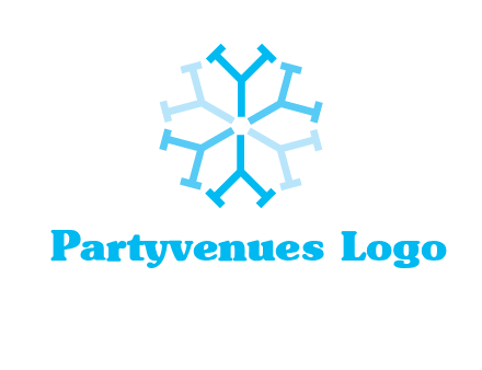 letter Y in rotation forming snowflake