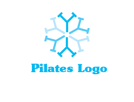 letter Y in rotation forming snowflake