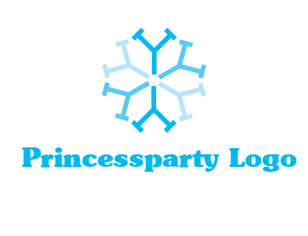letter Y in rotation forming snowflake
