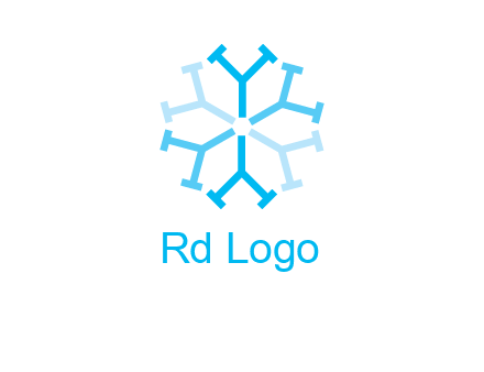 letter Y in rotation forming snowflake
