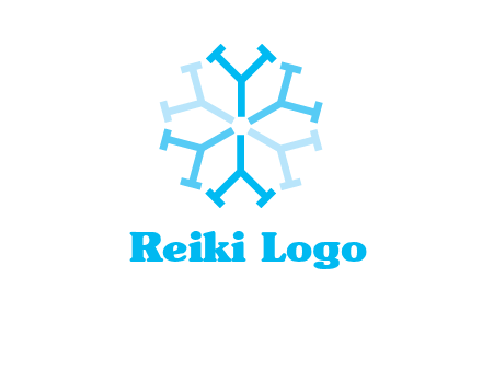 letter Y in rotation forming snowflake