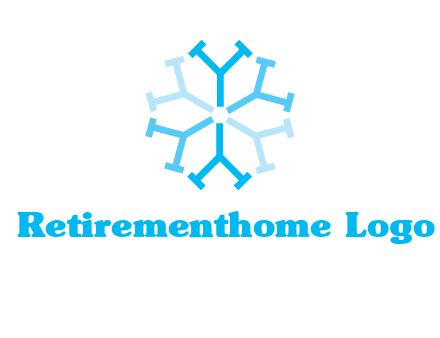 letter Y in rotation forming snowflake