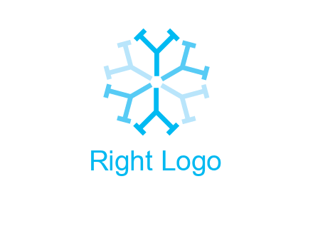 letter Y in rotation forming snowflake