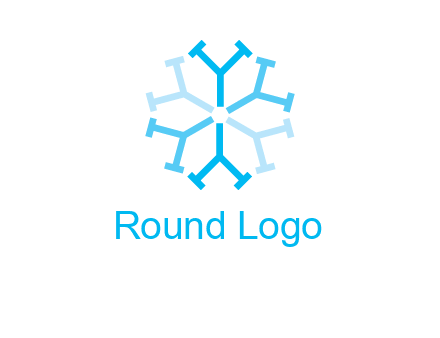 letter Y in rotation forming snowflake