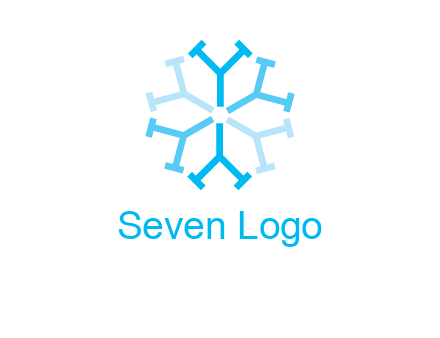 letter Y in rotation forming snowflake