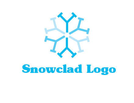 letter Y in rotation forming snowflake
