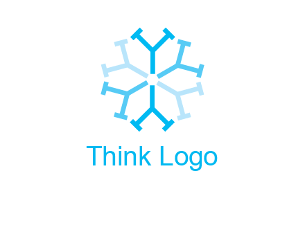 letter Y in rotation forming snowflake