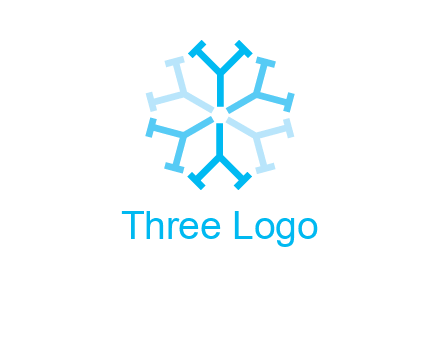 letter Y in rotation forming snowflake