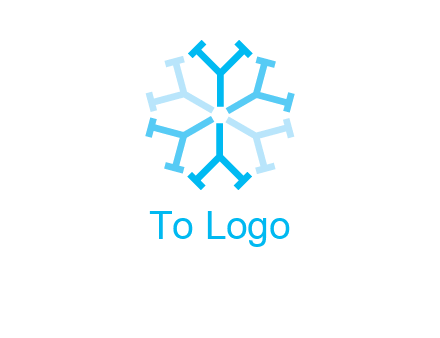 letter Y in rotation forming snowflake
