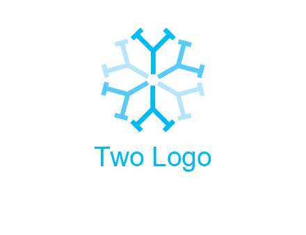 letter Y in rotation forming snowflake