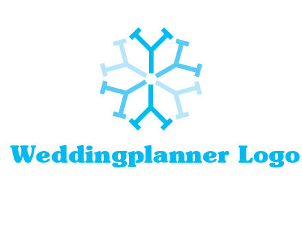 letter Y in rotation forming snowflake