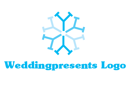 letter Y in rotation forming snowflake