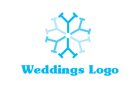 letter Y in rotation forming snowflake