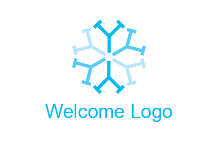 letter Y in rotation forming snowflake