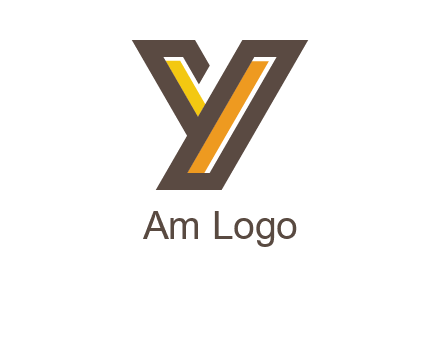 line art abstract letter Y