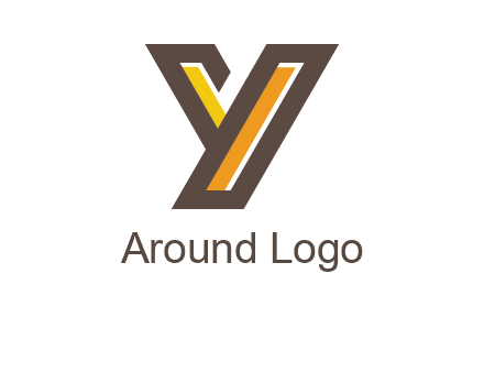 line art abstract letter Y