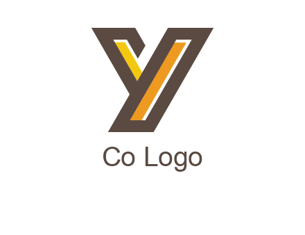line art abstract letter Y