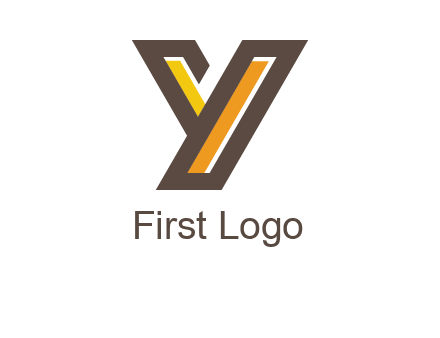 line art abstract letter Y