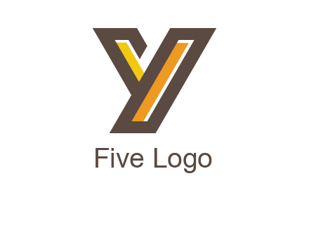 line art abstract letter Y