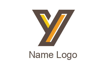 line art abstract letter Y