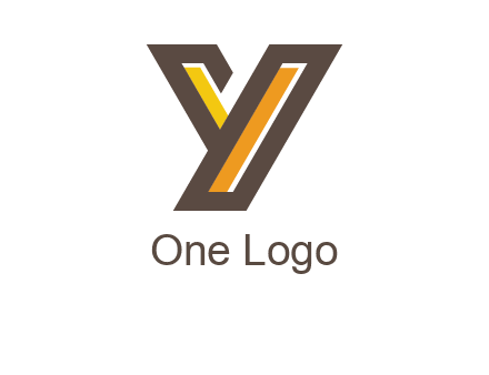 line art abstract letter Y