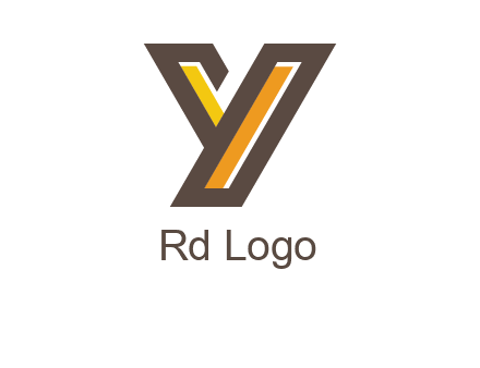 line art abstract letter Y