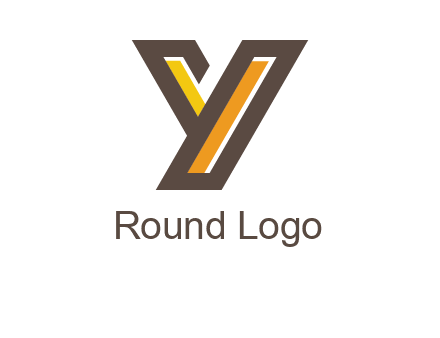 line art abstract letter Y