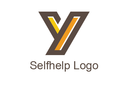 line art abstract letter Y