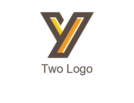 line art abstract letter Y