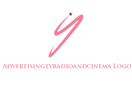 abstract brush stroke letter Y with star