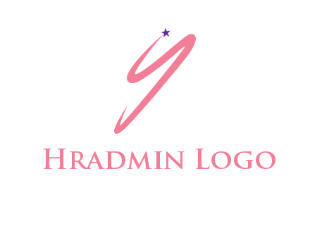 abstract brush stroke letter Y with star