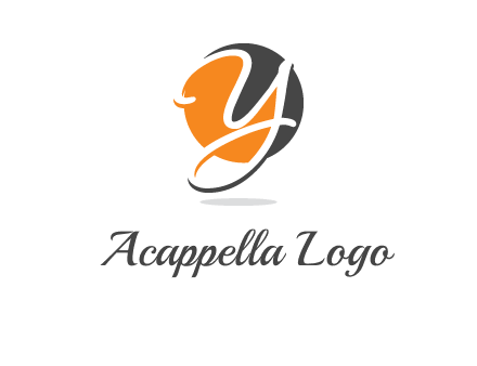 negative spacing script font letter Y in circle