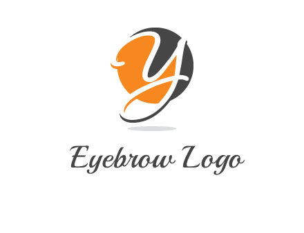 negative spacing script font letter Y in circle
