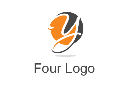 negative spacing script font letter Y in circle