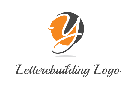 negative spacing script font letter Y in circle