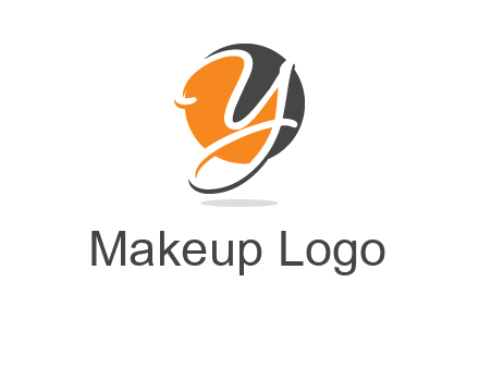 negative spacing script font letter Y in circle