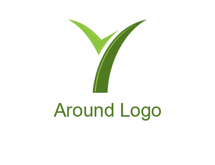 Letter Y in leaf