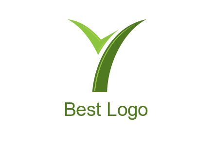 Letter Y in leaf