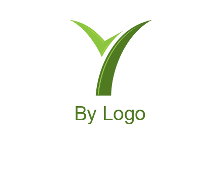 Letter Y in leaf