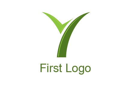 Letter Y in leaf