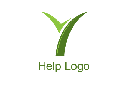 Letter Y in leaf