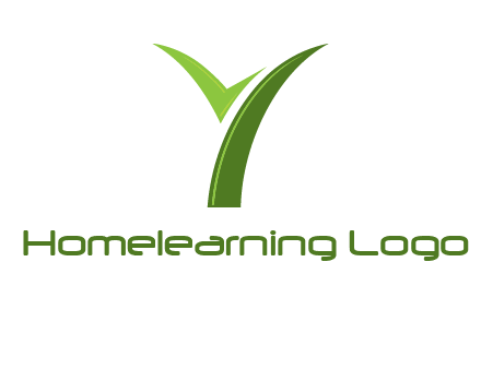 Letter Y in leaf