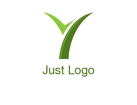 Letter Y in leaf